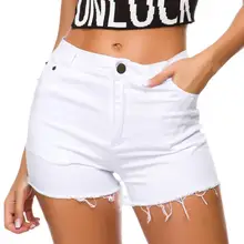 Новые летние джинсовые шорты из хлопка, облегающие дамские шорты с резинкой в талии сексуальный женский короткий джинсы для женщин