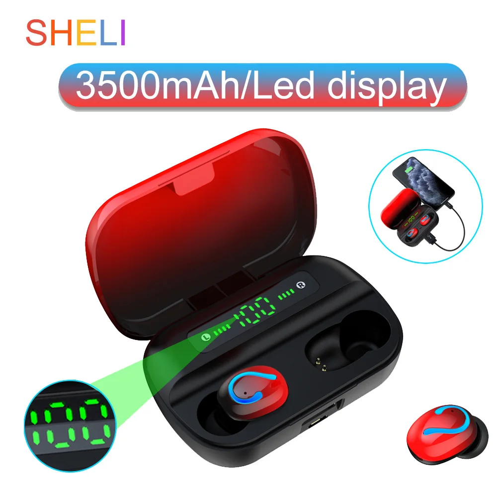 

Q61C TWS Wireless Bluetooth 5.0 Earphones IPX6 Waterproof Headset 1500MAh Charging Case 8D Stereo Earpiece LED Display 2020 New