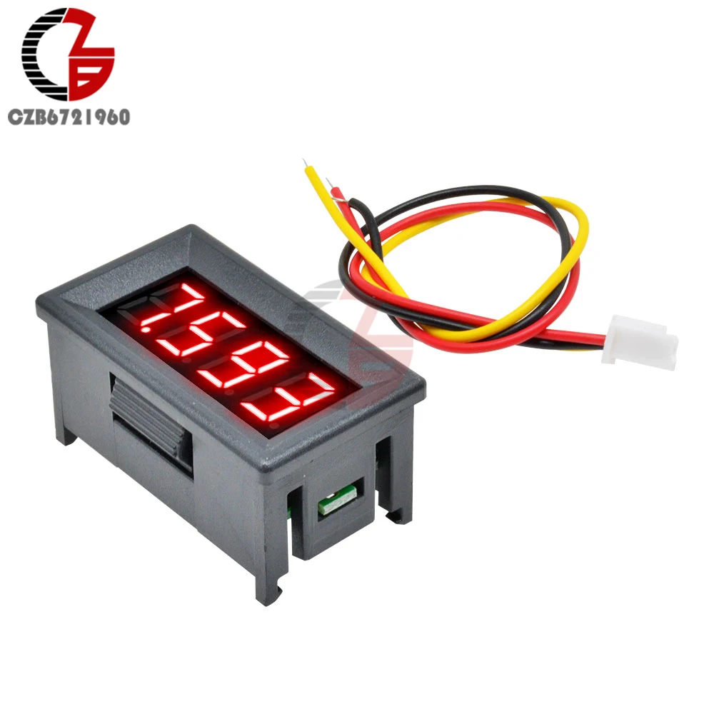 4 Digit 0-100V DC LED Digital Voltmeter 4 Bit 3 Wire Car Motorcycle Voltage Meter Lithium Battery Volt Tester Detector Monitor