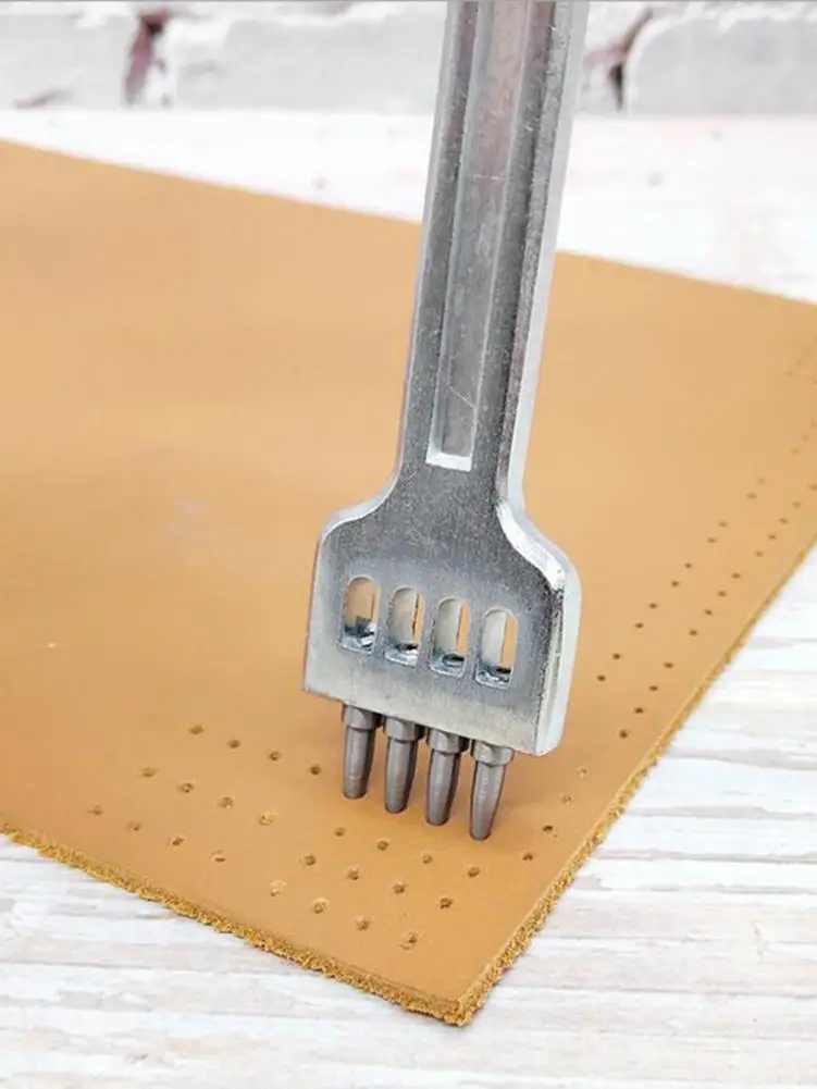 Кожаный зубец пробивая инструменты DIY Дырокол алмаз для шнуровки для сшивания долото набор кожаных ремесленных комплектов