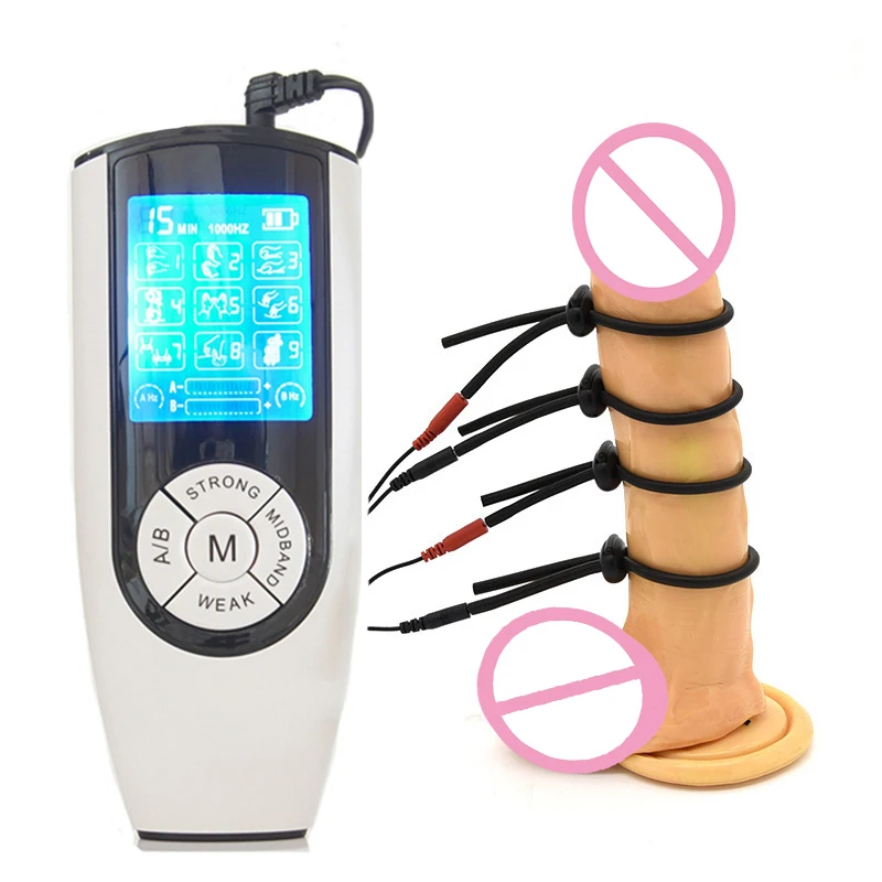Bdsm Electro Shock Cock Ring Nipple Clamps Massage Pads,EStim E-Stim Anal Plug Urethral Sound Dilator,Medical Themed Toys
