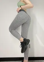 Mallas ajustadas de Fitness para mujer, Leggings de malla con realce, sin costuras, de cintura alta, transpirables, Sexy, para gimnasio y Yoga