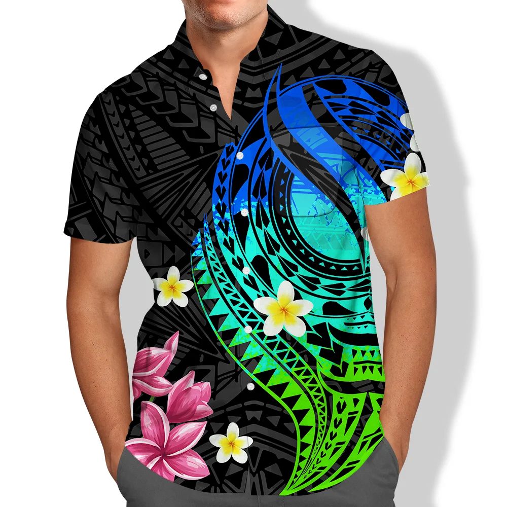 Pocket Short Sleeve Shirt Tribal Islanders Polynesian Clothes Polynesian Tribal Clothing Samoan Puletasi Viking