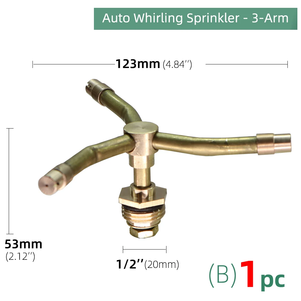 Brass Sprayer Whirling Sprinkler 360° Full Circle Pattern 1PC 2/3/4 Arm Fog Nozzle Wide Scope Of Coverage Landscaping Garden