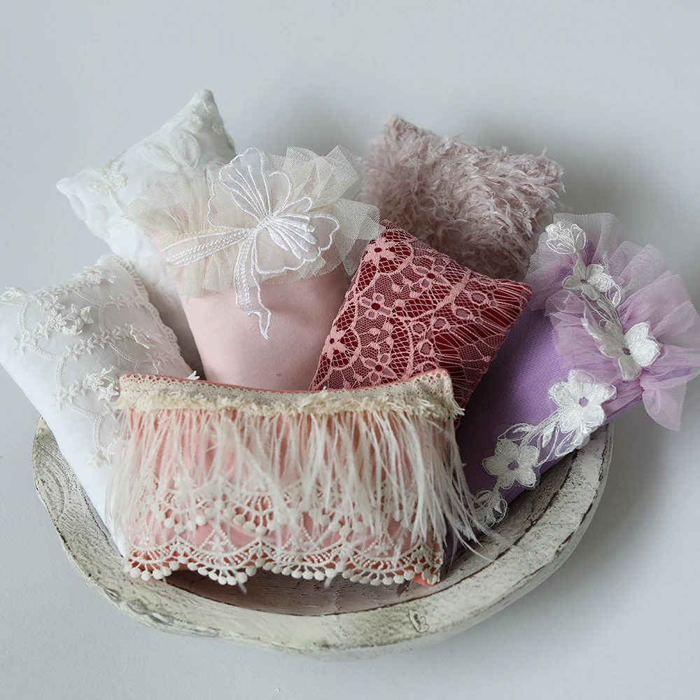 Newborn Photography Props Mini Lace Floral Posing Pillow for Baby Boy and Girl Photo Studio Pose Prop Accessories baby photography props