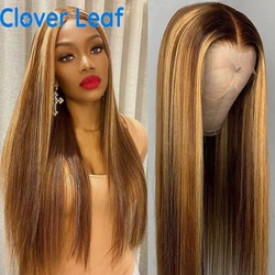 Straight Wig 13x4 Lace Frontal Wig Remy Highlight Wig Human Hair Transparent Lace Wigs 38Inch Long Bone Straight Human Hair Wigs