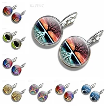 Жизнь дерева простой стиль серьги Стеклянные Кабошоны ювелирные изделия DIY картины ЖИЗНЬ Дерево Искусство ручной работы серьги аксессуары для женщин подарок