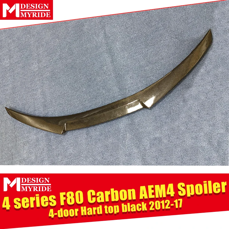 F80 4-Door Hard Top tail Rear Spoiler Wing AEM4 Style Carbon Fiber For 4 series 420i 430i 430iGC 440i Wings Lip Spoiler 2012-17