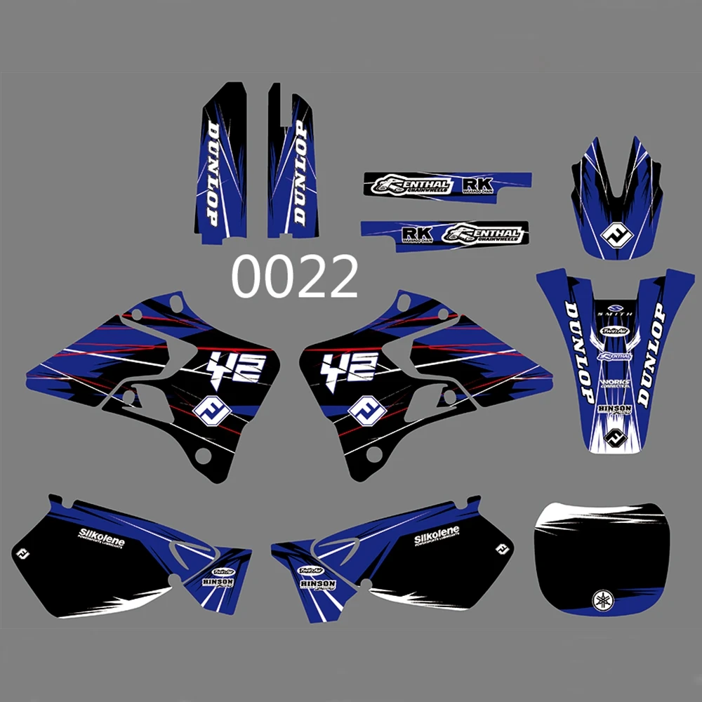 

For YAMAHA YZ125 YZ250 1996-2001 Graphics Decals Stickers Custom Number Name 3M Full Motorcycle Backgrounds Accessories