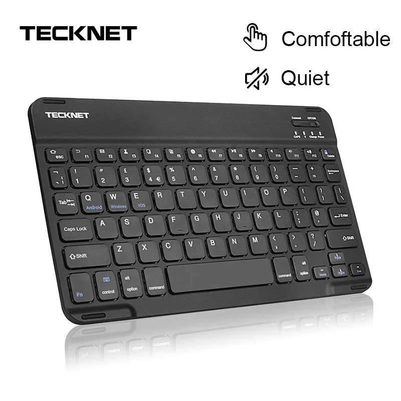 TeckNet ультра тонкая беспроводная Bluetooth британская раскладка клавиатуры