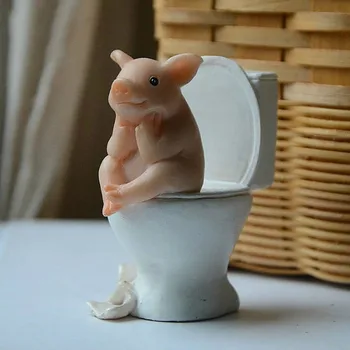 

Kawaii Collection Home Decor Garden Miniature Animal Figurines Desktop Decoration Cute Pig Figure Toys Gift for Children Resin