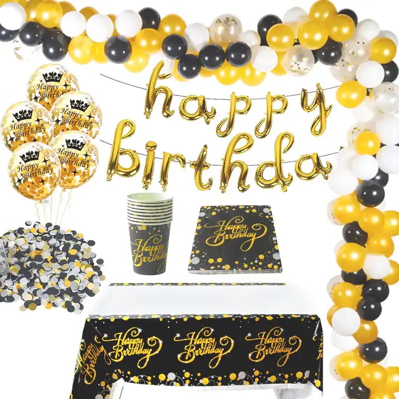 Cyuan декорации с днем рождения золотые черные латексные воздушные шары-гирлянды Арка с воздушными шарами золотые конфетти баллоны 21 30 40 50 лет Декор