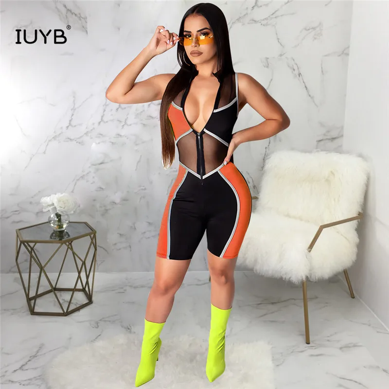 IUYB SMR9328 эластичное боди брюки сексуальные Клубные игровые костюмы сексуальные трусы с длинными рукавами удобный комбинезон на молнии
