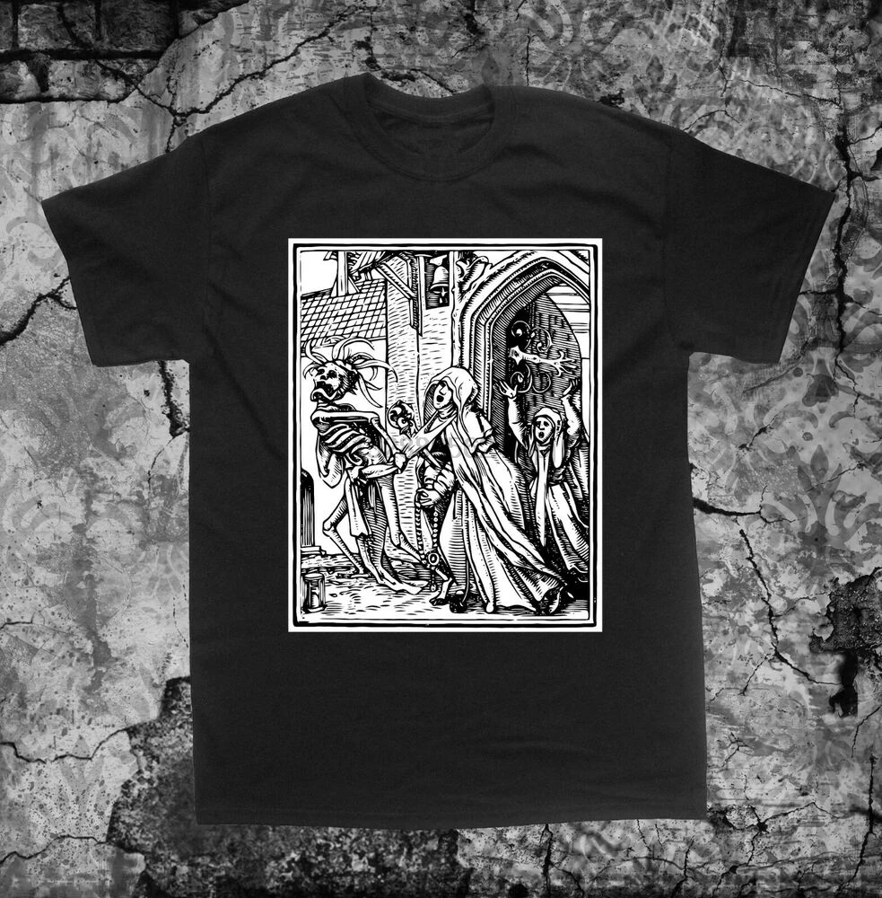 

Memento Mori Shirt - Hans Holbein Dance of Death Remember Skull Skeleton Occult