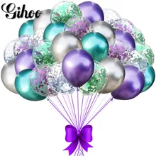30 12inch Chrome Tím Xanh Bạc Nàng Tiên Cá Confetti Bong Bóng Cao Su Cưới Trang Trí Tiệc sinh nhật Cho Bé Tiếp Liệu(China)