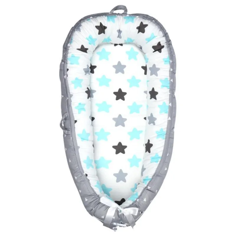 Portable Baby Bed Twin Baby Cribs 80*45cm Cotton Soft Travel Baby Crib 6 Colors Newborn Baby Bed