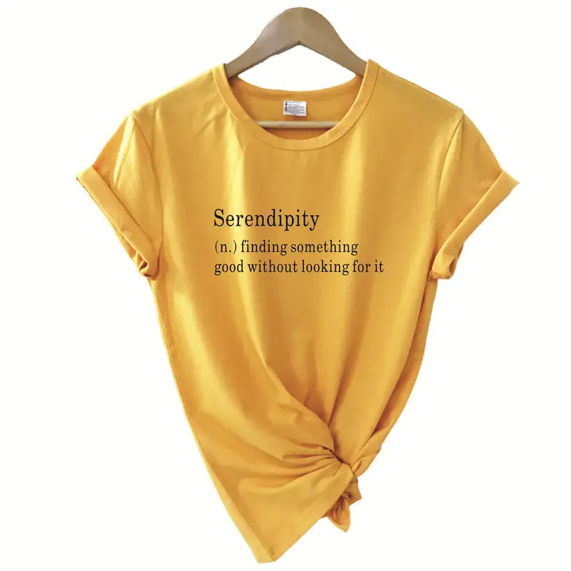 BANGTAN Serendipity Definition Футболка KPOP корейский стиль уличная мода унисекс Топы футболки Высокое качество Tumblr Harajuku футболка - Цвет: yellow t black words