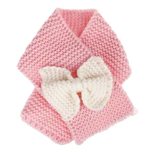 Г. Шерстяной вязаный шарф с бантом для маленьких девочек; осенне-зимние теплые вязаные крючком шарфы принцессы для малышей; повседневные мягкие теплые шарфы