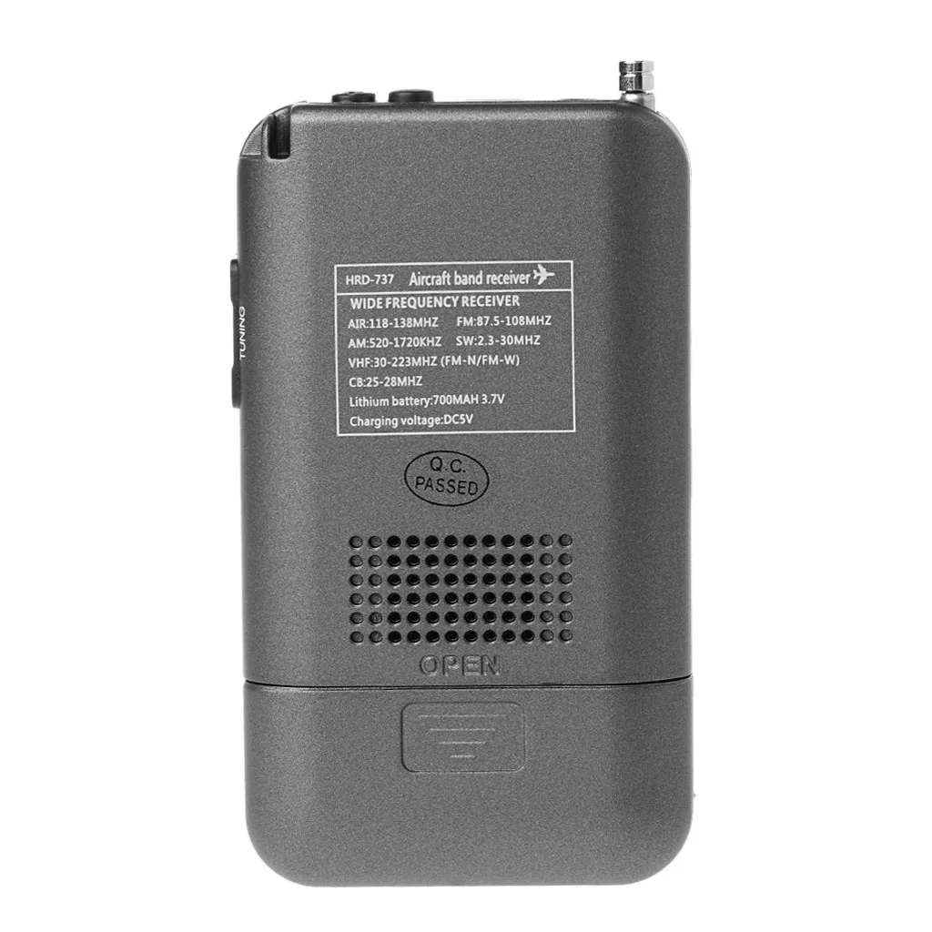 HRD-737 цифровой ЖК-дисплей Полнодиапазонный радио портативный FM/AM/SW/CB/Air/VHF World Band стерео приемник радио с будильником