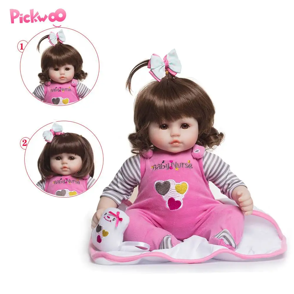 Pickwoo 18 дюймов bebes кукла-реборн 48 см Мягкая силиконовая кукла-реборн Очаровательная Реалистичная кукла для малышей Bonecas girl menina детский подарок