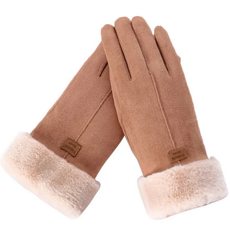 Puimentiua, хлопковые перчатки,, женские зимние перчатки, высокое качество, ветрозащитные, теплые, для улицы, перчатки, одноцветные, варежки, перчатки для сенсорного экрана - Цвет: 2
