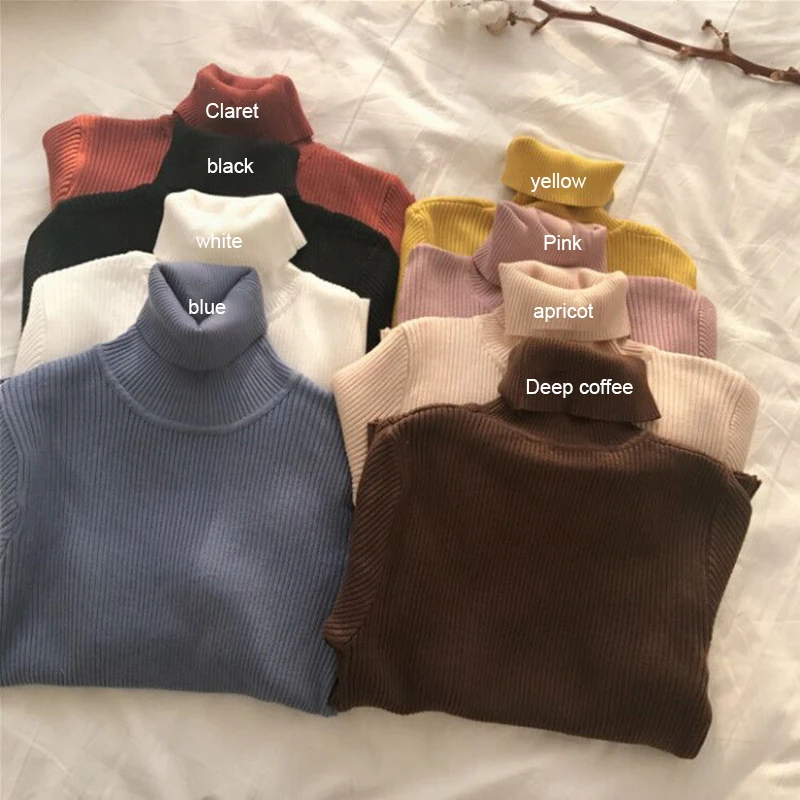 Knitted Women High Neck Sweater Pullovers Turtleneck Autumn Winter Cotton Basic Fashion Sexy Women Sweaters Slim Fit Knitted Women High Neck Sweater Pullovers Turtleneck Autumn Winter Cotton Basic Fashion Sexy Women Sweaters Slim Fit