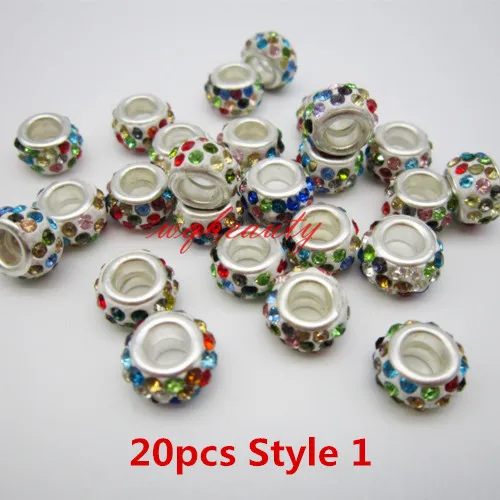 20pcs Style 1 10 шт-20 шт цветные стразы, вязанные крючком косички, волосы, дредлок, бусины, трубчатые кольца, аксессуары для волос, Приблизительно 5 мм, отверстие - Цвет: 20pcs Style 1