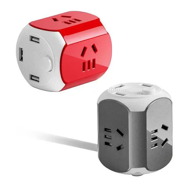 Зарядное гнездо Usb Интеллектуальный многофункциональный мультирозеточный розетки вилки для розеток поп разъем куб конвертер настенная пластина 3d - Тип: Настольная розетка
