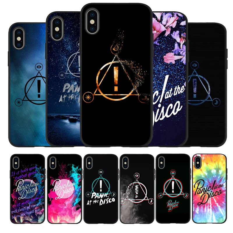 Паника! At The Disco Черный силиконовый чехол для мобильного телефона iPhone 12 XR XS Макс 5 5S