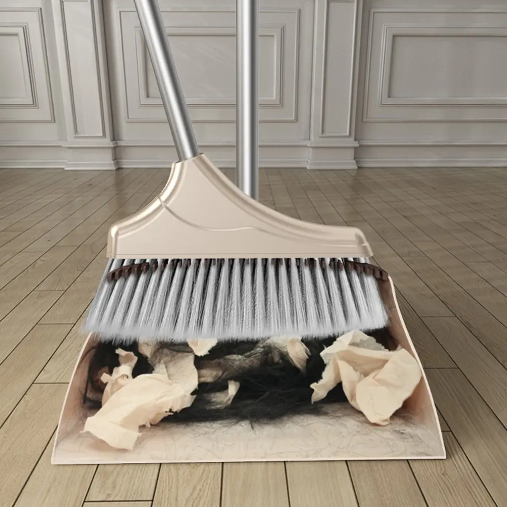 Broom Set Combination Household Soft Hair Scraping Ground Scraping Bathroom Sweeping Broom Shovel Adjustable Pole