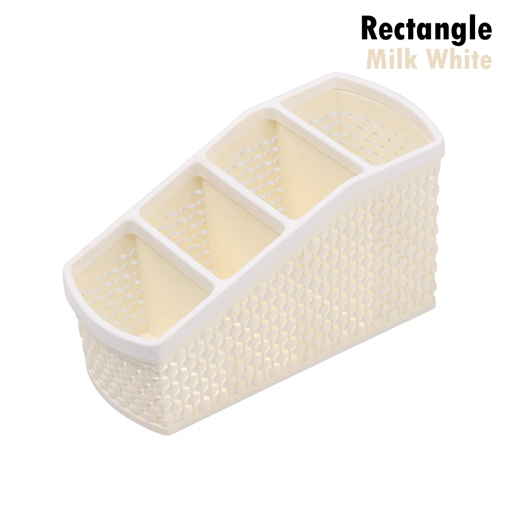 Rectangle Milk White 1 шт. креативный Плетеный держатель из ротанга, органайзер для рабочего стола, коробка для хранения, отделочный стол, Декор, канцелярские товары, школьные принадлежности - Цвет: Rectangle Milk White