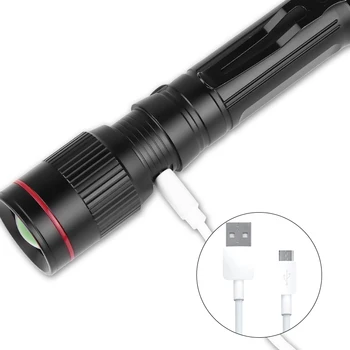 

XANES 1945A P8 LED 600Lumens 3Modes USB Rechargeable Zoomable LED Flashlight Outdoor 18650 Flashlight LED Torch Portable
