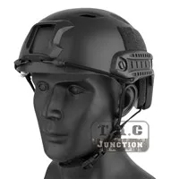 Black Emerson BJ ТИП простой Быстрый Шлем База прыжок Тактический Защитный аксессуары для мотоциклов страйкбол шлем для съемки w/боковая направляющая - Цвет: Black