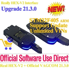 Mais novo vagcom 21.3 vag com 20.12 HEX-V2 interface de atualização para vw-audi carros de diagnóstico vag pode pro obdii scanner longo código perfet