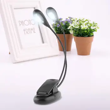 

Clip On 4 LED Double Lamp Flex Bright Battery Operated For Reading Work Study