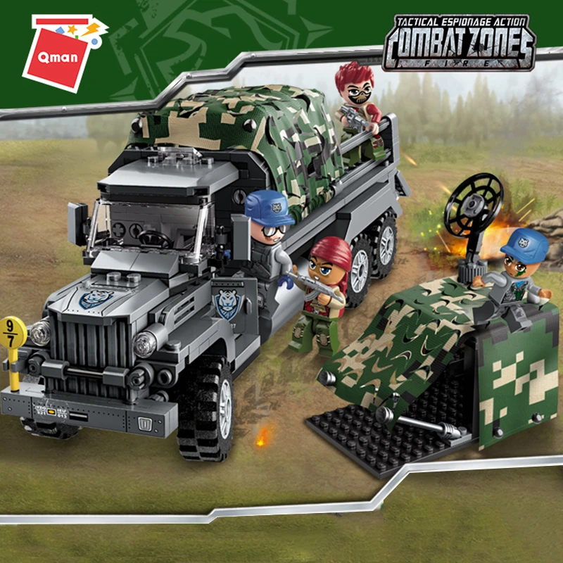 Military Truck Car Vehicles Building Blocks Figures Bricks Models sets Toys