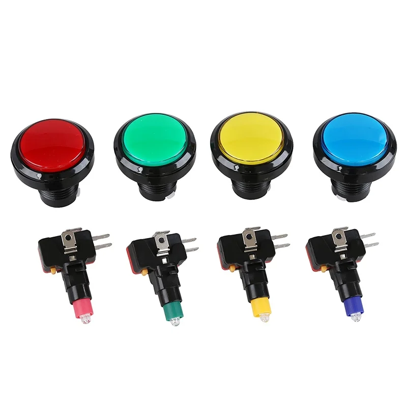 

4Pcs Panel Mount Round Head SPDT 5Pin Momentary Game Push Button Switch