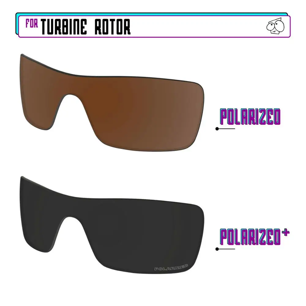 

EZReplace Polarized Replacement Lenses for - Oakley Turbine Rotor Sunglasses - Black P Plus-Brown P