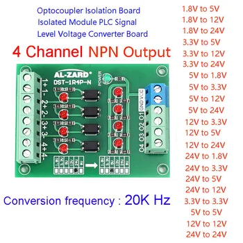 Placa de aislamiento optoacoplador AL-ZARD, convertidor de voltaje, módulo aislado, placa de nivel de señal PLC, salida NPN 1,8 V 3,3 V 5V 12V 24V 1