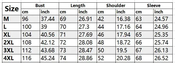 SIZE CHART