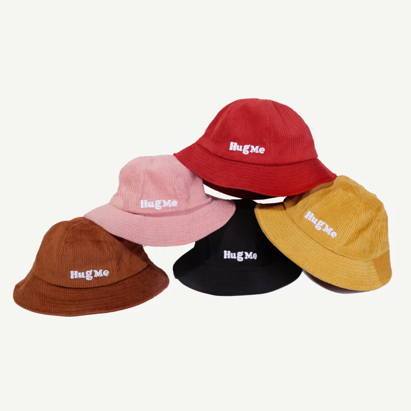 New corduroy material female cap Japanese and Korean style cute basin cap fisherman hat visor outdoor Panama wide-brimmed hat