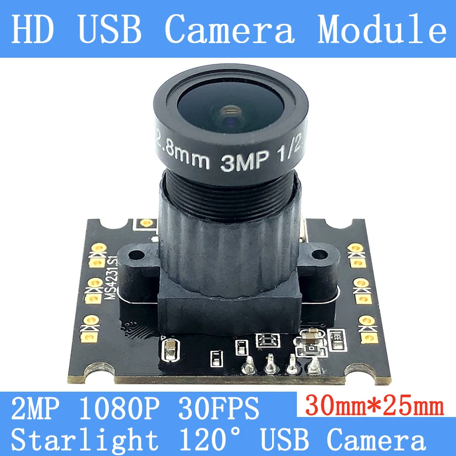 PU`Aimetis Surveillance Webcam 1080p Full Hd MJPEG 30fps Starlight WDR Mini CCTV Linux UVC 2MP OTG USB Camera Module | Безопасность и