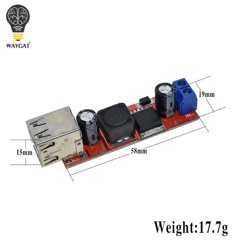 С источником питания от постоянного тока, 6 V-40 V до 5V 3A двойной USB зарядка DC-DC понижающий преобразователь модуль для автомобиля, мотоцикла, Зарядное устройство LM2596 двойной два порта USB