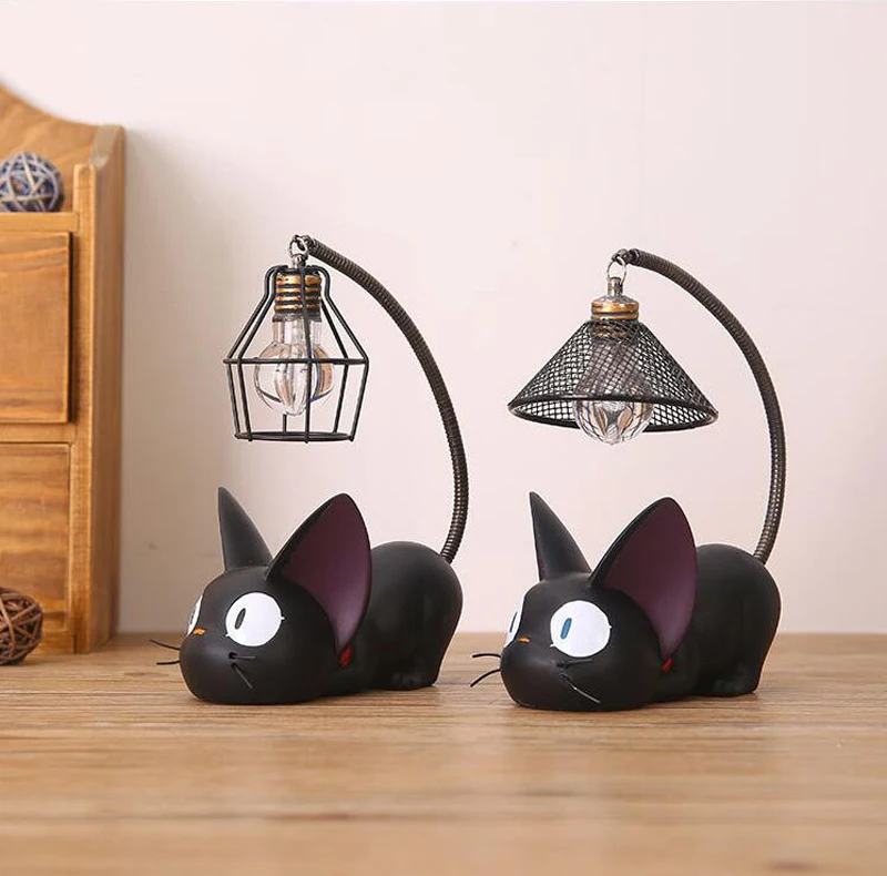 Ночной светильник с кошкой, орнаментом, миниатюрная смоляная лампа для кошки, животный светильник фонарь для оформления дома, креативный подарок для спальни, настольный декор 05331
