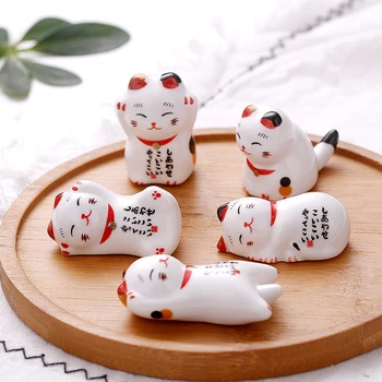 

Creative and Cute Animal Financial Cat Chopsticks Stand Chopsticks Support Cartoon Japanese Pen on Home Decoration