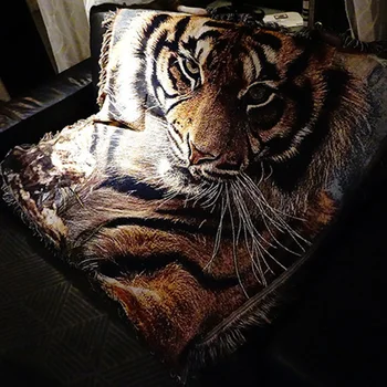 

Bengal Tiger Blanket Tiger Bed Blanket Knitted Blankets for All Seasons, Cotton Soft Fuzzy Blanket Twin Size 47"x60" / 60"x 83"