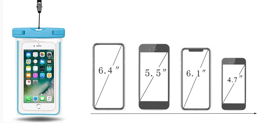 Водонепроницаемый Чехол, прозрачный подводный чехол для мобильного телефона, водонепроницаемый чехол, универсальный чехол для дайвинга, для мобильного телефона размером менее 6,4 дюймов