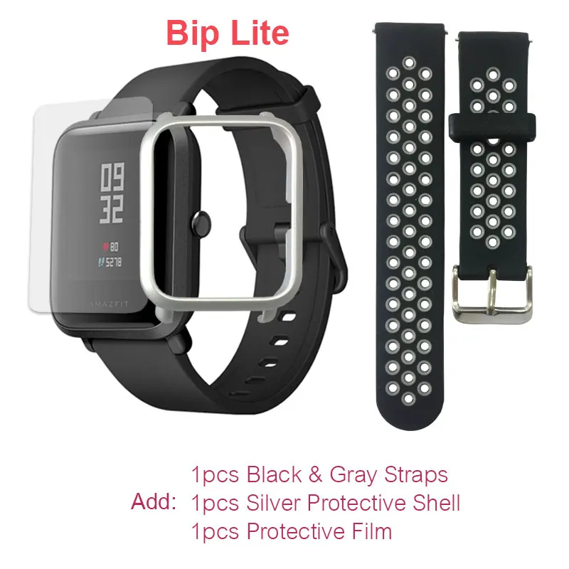 BlackGrayS SilverS F Глобальная версия Xiaomi Huami Amazfit Bip Lite Смарт-часы легкие умные часы с 45 дней в режиме ожидания gps - Цвет: BlackGrayS SilverS F