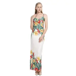 Женское летнее богемное повседневное Длинное Макси Вечернее пляжное платье Сарафан