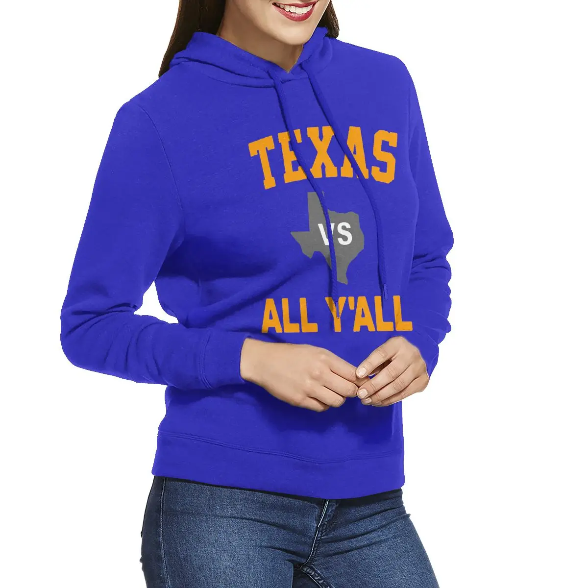 Texas Vs All Yall женские толстовки с длинным рукавом пуловер Повседневная хлопковая толстовка - Цвет: Синий